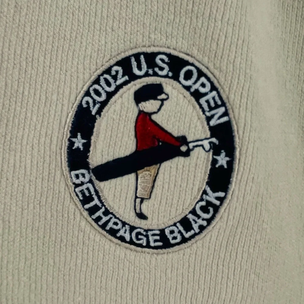 Vintage 2002 US Open Cutter & Buck Mens Tan Sweater Vest XXL 10460